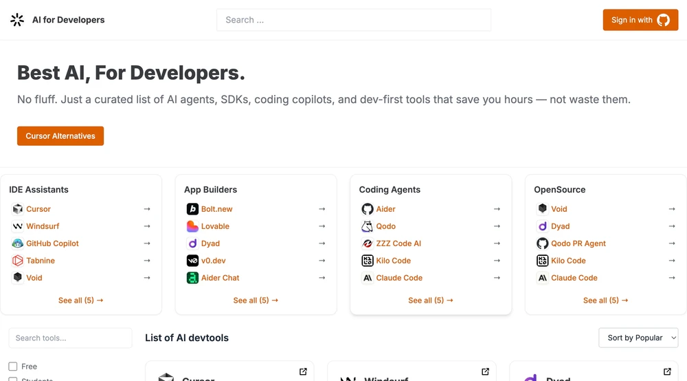 A curated list of AI-powered coding tools