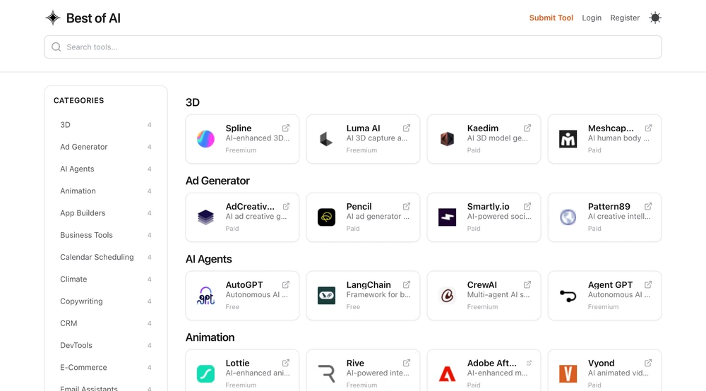 A list of best of AI tools