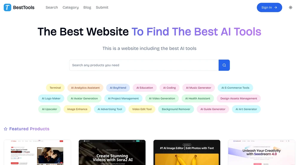 The best website to find the best AI tools