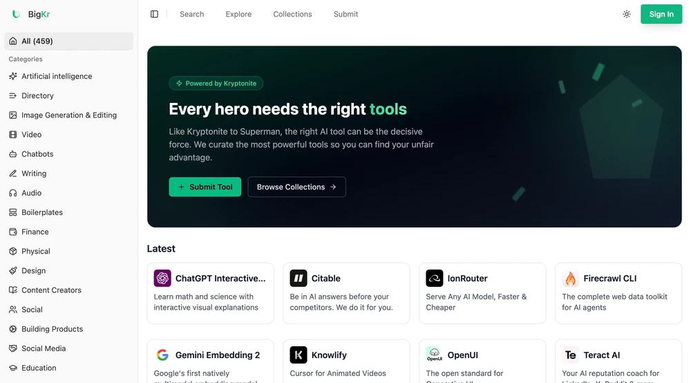 Find and discover AI image generators, video creation tools, productivity apps and SaaS solutions