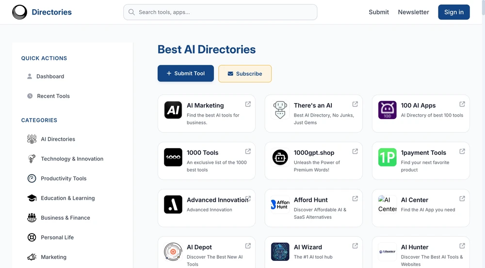 Your ultimate directory finder, providing a curated list of any type of directories on the web