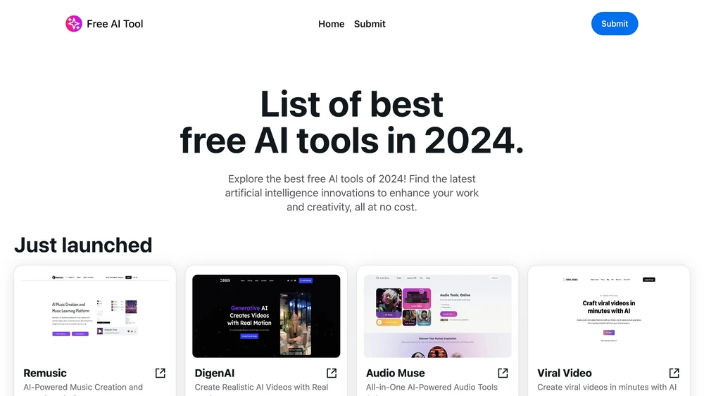 List of best & latest free AI tools
