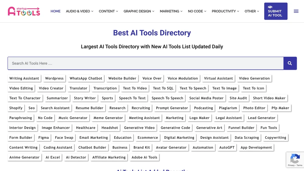 Largest AI tools directory with new AI tools list updated daily