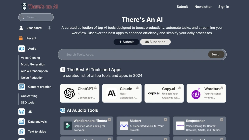 A curated collection of top AI tools