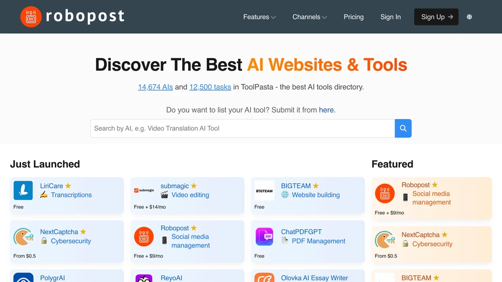 Discover the best AI websites & tools