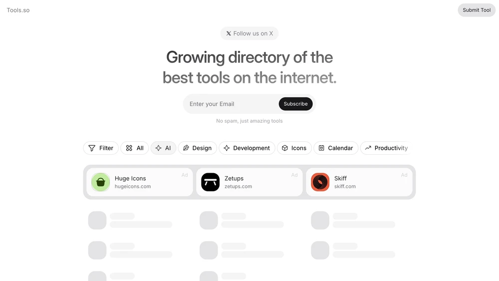 Growing directory of the best AI tools on the internet