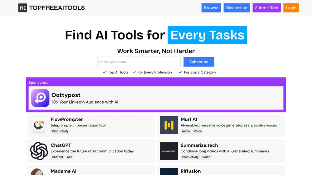 Find AI tools for every tasks