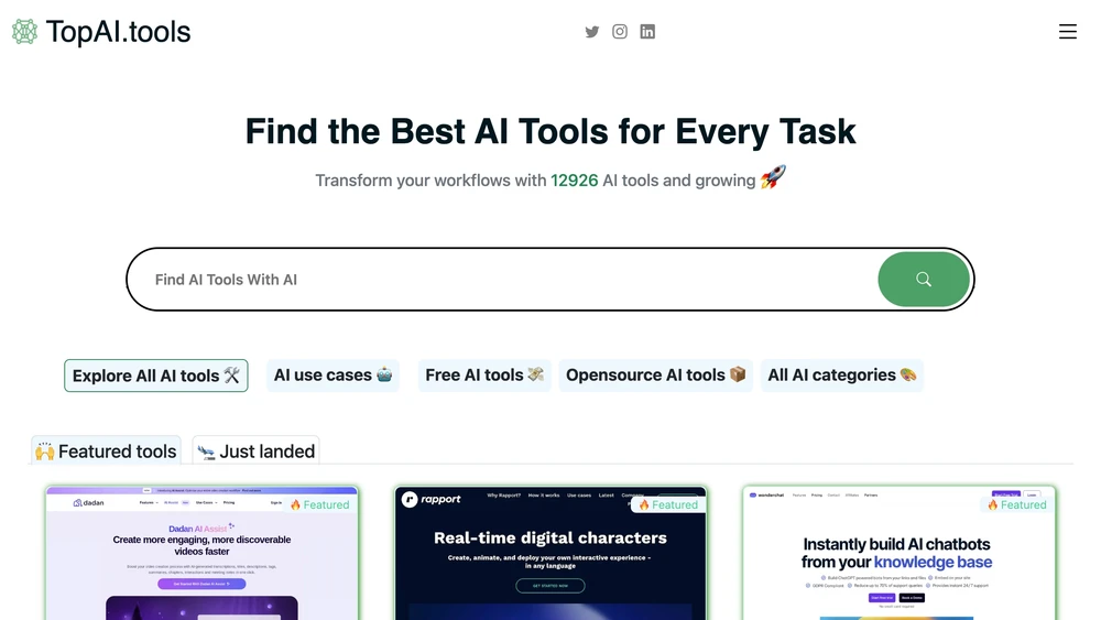 Find the best AI tools for every task